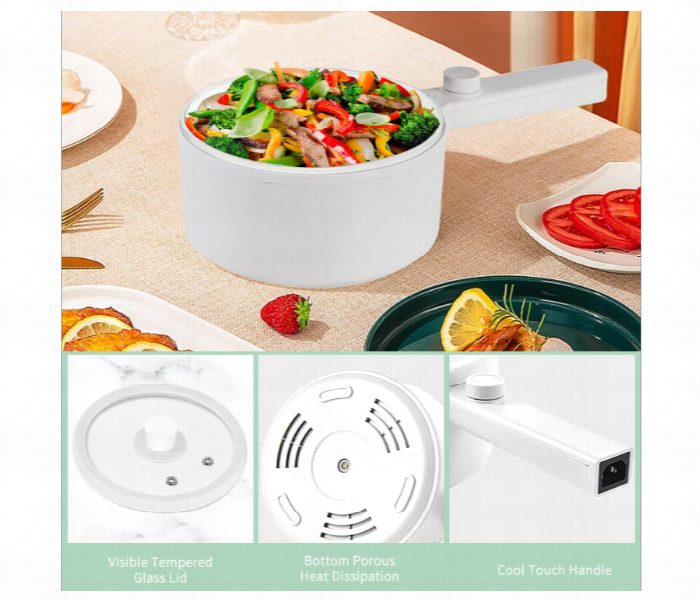 Portable Electric Hot Pot Cooker Steamer Multifunctional Non Stick Pan Suitable For Ramen Steak Egg Rice Oatmeal Soup - Zoom Image 4