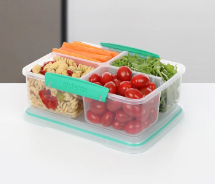 Sistema To Go Lightweight Quad Split Lunch Box Minty Teal - Zoom Image 3