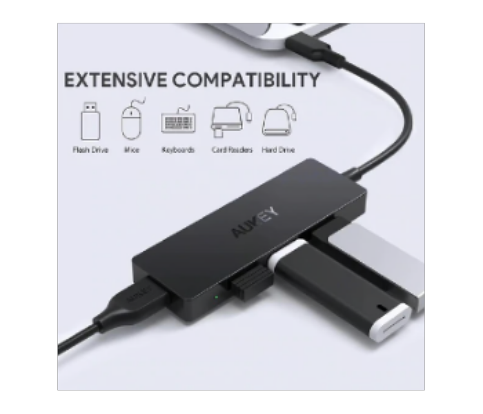 AUKEY CBC64 USB C Hub Ultra Slim with 4 USB 3 0 Data Ports Black - Zoom Image 2