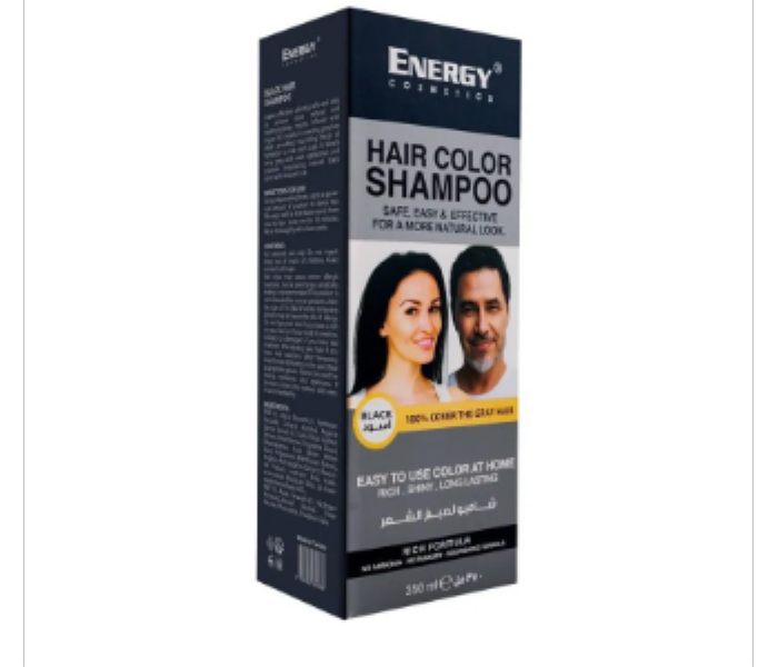 Energy Cosmetics Hair Coloring Shampoo Black 400ml - Zoom Image