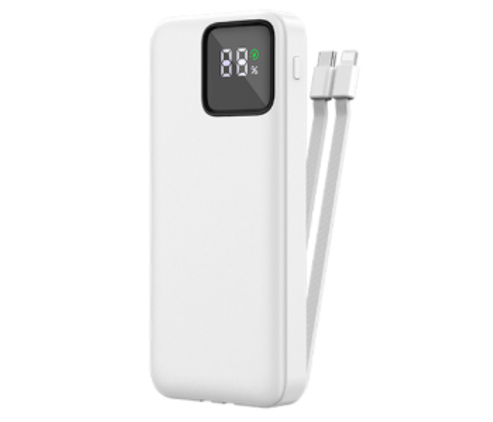 WiWU 10000mAh Power Bank with Cable White - Zoom Image 1