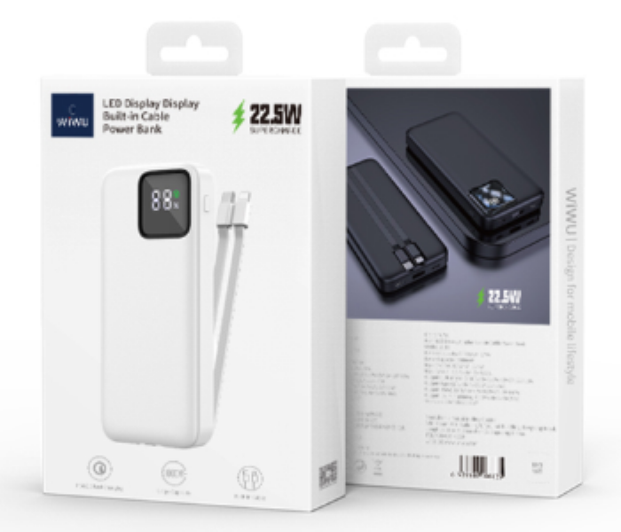 WIWU 10000mAh Power Bank with Cable BLACK - Zoom Image 3