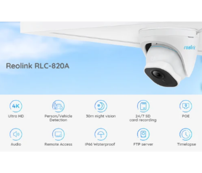 Reolink  Smart 4K 8M Ultra HD PoE Camera RLC820A - Zoom Image 2