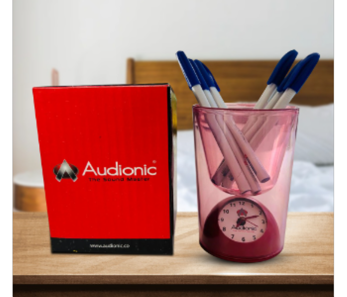 Audionic Pen Holder with Clock Red - Zoom Image 2