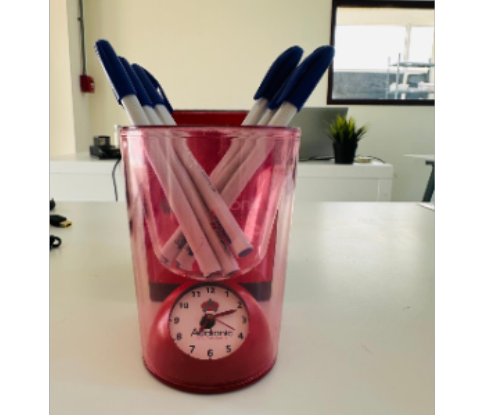 Audionic Pen Holder with Clock Red - Zoom Image 3