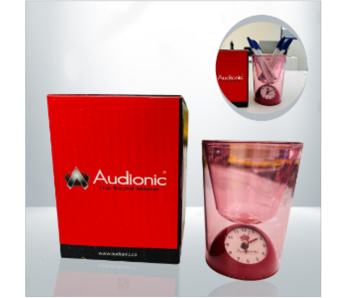 Audionic Pen Holder with Clock Red - Zoom Image 1