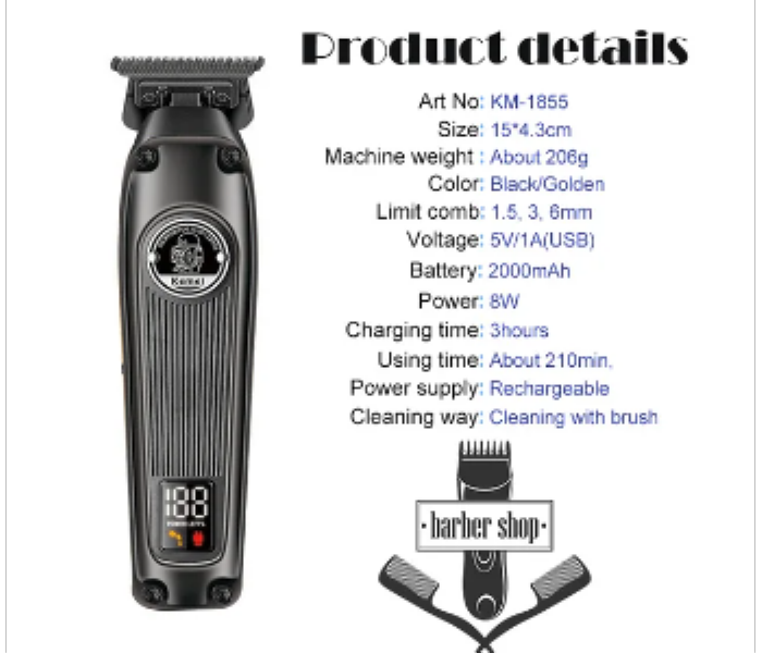 Kemei KM 1855 Hair Trimmer - Zoom Image 3