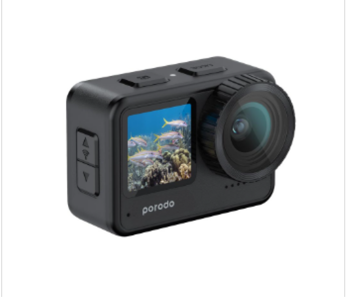 Porodo Lifestyle Fully Waterproof UHD Action Camera Dual Display With Video Stabilisation - Zoom Image