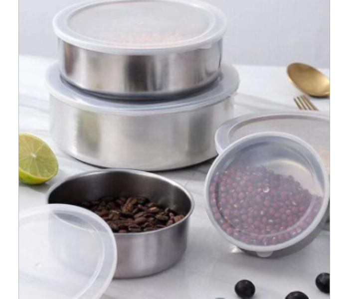 3 Pcs Stainless Steel Food Storage Container Bowl with Lid for Kitchen - Zoom Image 2