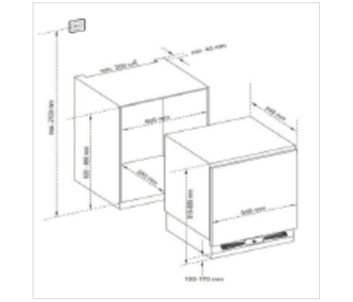 ALGOR Under cabinet Fully Integrated Fridge - Zoom Image 2