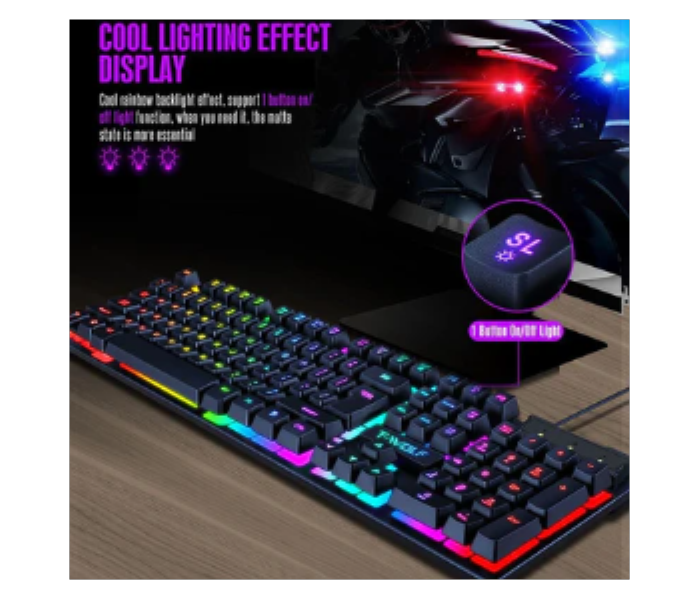 Thunder Wolf TF200 Gaming Wired USB Keyboard And Mouse Set - Zoom Image 1