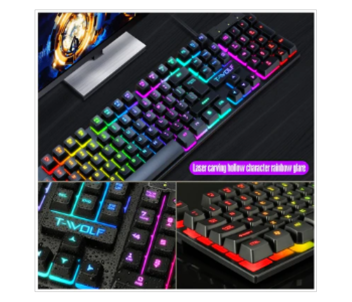 Thunder Wolf TF200 Gaming Wired USB Keyboard And Mouse Set - Zoom Image 4