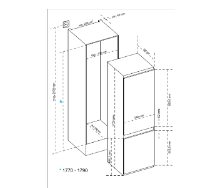 ALGOR Combi Builtin Refrigerator - Zoom Image 3