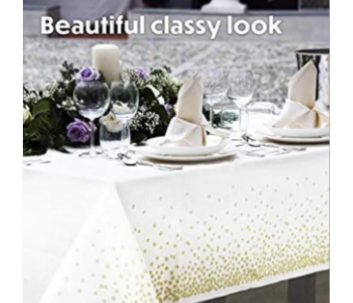 White Confetti Table Cover - Zoom Image