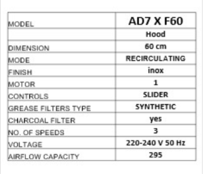 ALGOR Built Under Traditional Hood 60 cm - Zoom Image 3