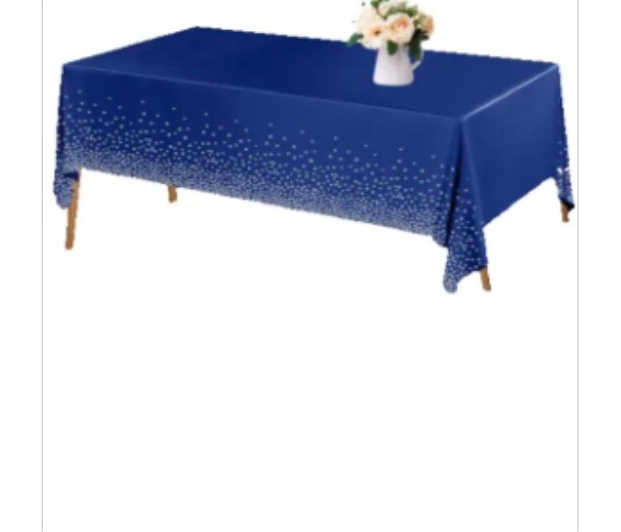 Navy Blue With Silver Confetti Table Cover - Zoom Image