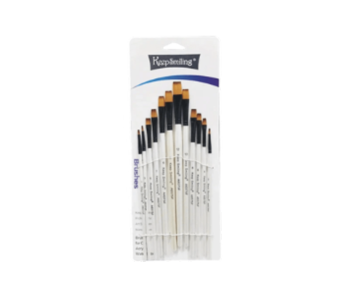 Artist Brush Round Set Of 12 A6075R Keep Smiling - Zoom Image