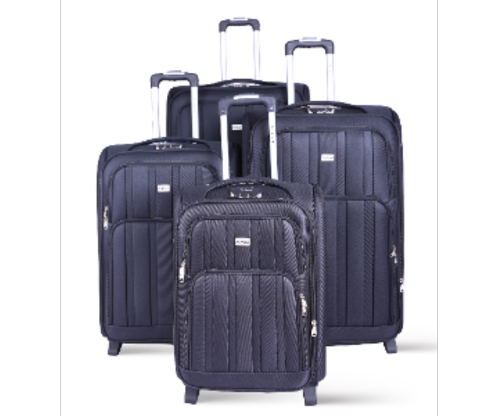 Abraj 4 Pieces Soft Trolley Luggage Bags Set Black - Zoom Image 1