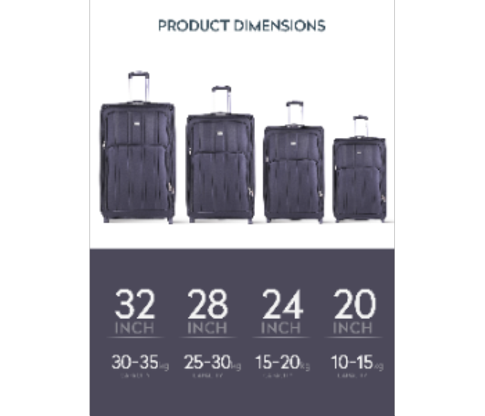 Abraj 4 Pieces Soft Trolley Luggage Bags Set. - Zoom Image 5