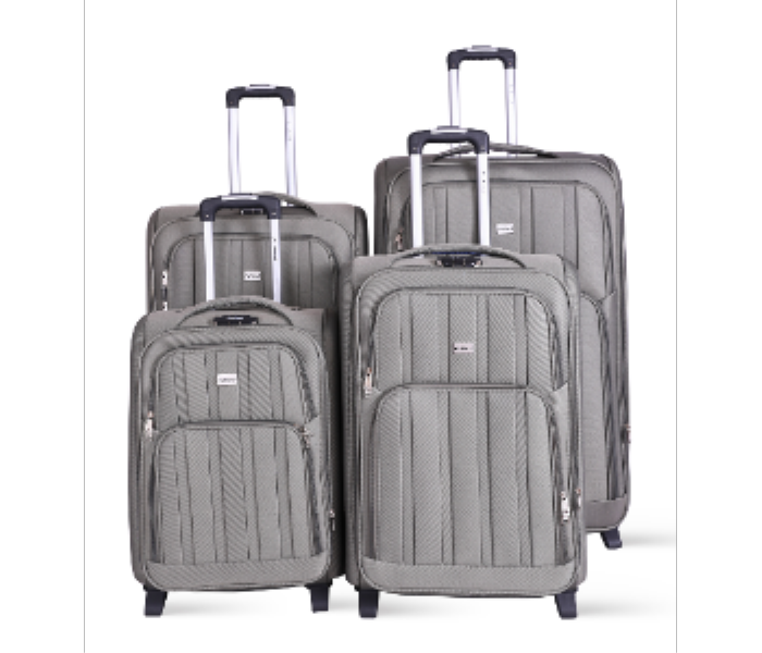 Abraj 4 Pieces Soft Trolley Luggage Bags Set GREY - Zoom Image 1