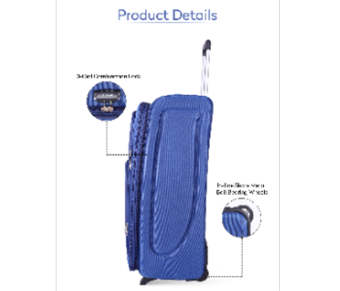 Abraj 4 Pieces Soft Trolley Luggage Bags Set BLUE - Zoom Image 2