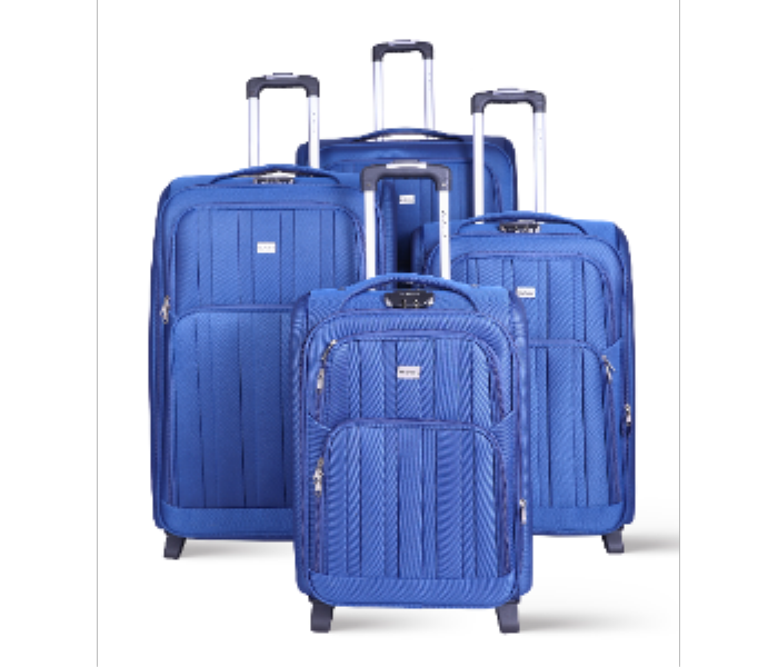 Abraj 4 Pieces Soft Trolley Luggage Bags Set BLUE - Zoom Image 1