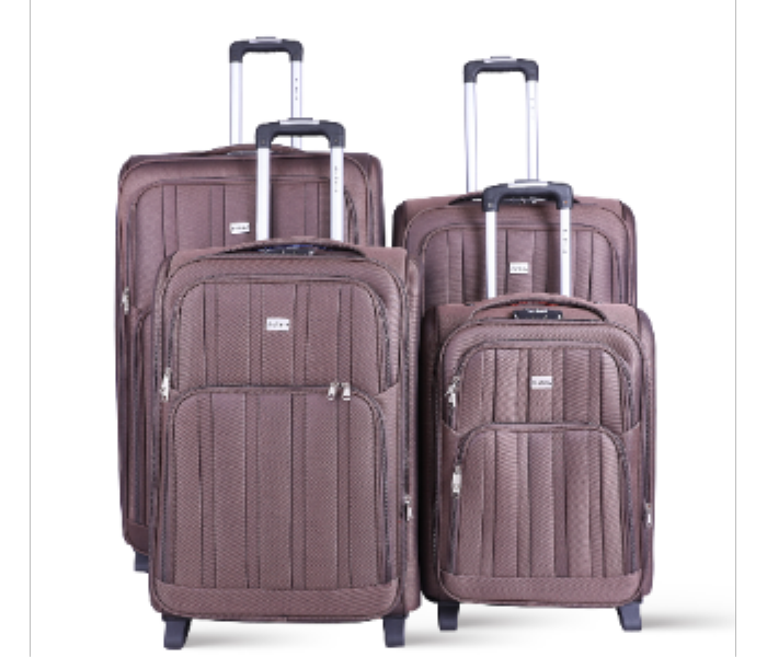 Abraj 4 Pieces Soft Trolley Luggage Bags Set COFFEE - Zoom Image 1