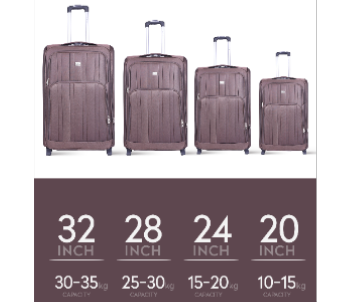 Abraj 4 Pieces Soft Trolley Luggage Bags Set COFFEE - Zoom Image 5