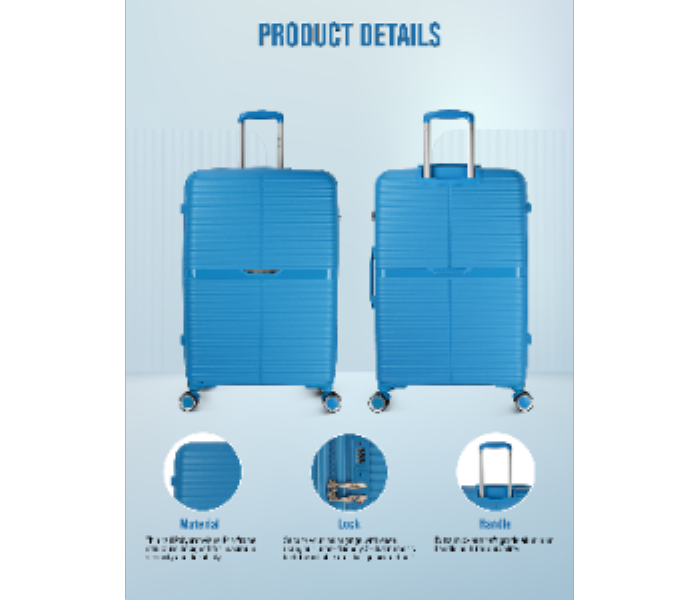 Para John 2 Piece Polypropylene Hard side Spinner Luggage Trolley Set Blue - Zoom Image 5