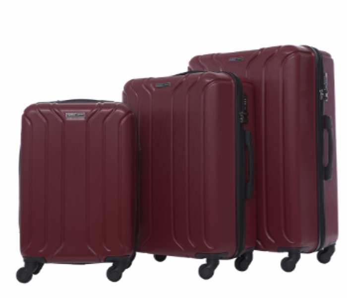 Para John 3 Pieces Set ABS Trolley Burgundy - Zoom Image 1