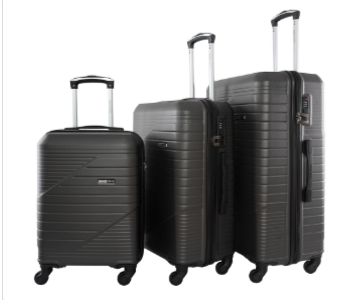 Para John Trolley Luggage Set of 3 PCS ABS Hard Side Spinner Wheels Dark Grey - Zoom Image 1