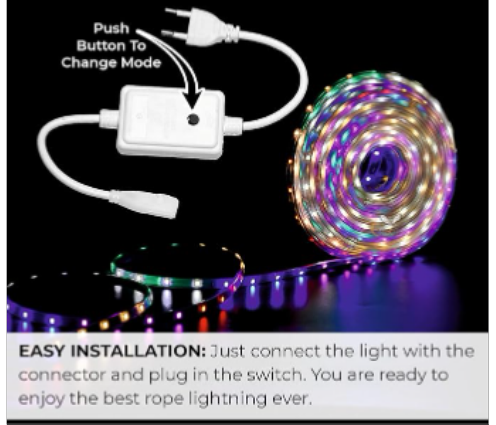 NLL1002 10 M Multicolor Rope LED Light White Color AC Powered Combo for Decoration Water Resistant - Zoom Image 3