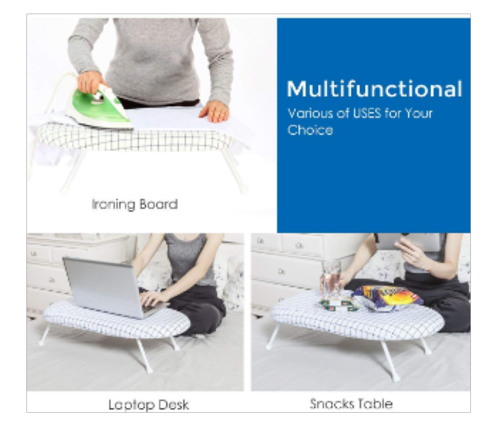 NIB1002 Cosas Multifunction Table Top Bed Ironing Board foldable compact with anti slip 60x37x19cm - Zoom Image 5