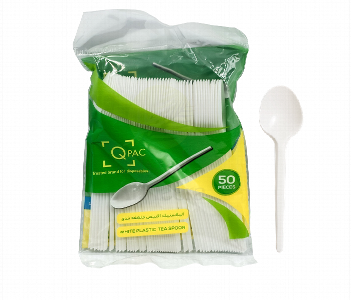 Plastic Spoon White Q Pac 50 Piece Package - Zoom Image