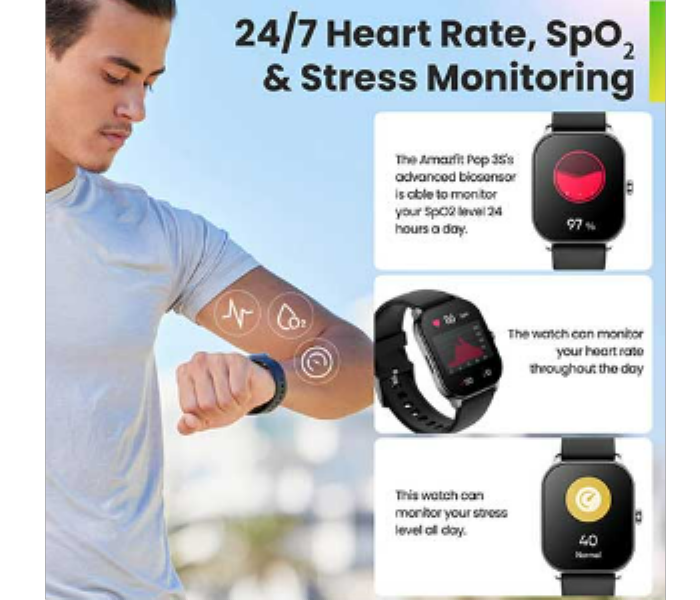 Amazfit Pop 3S Smart Watch with 1.96 AMOLED Display - Zoom Image 4