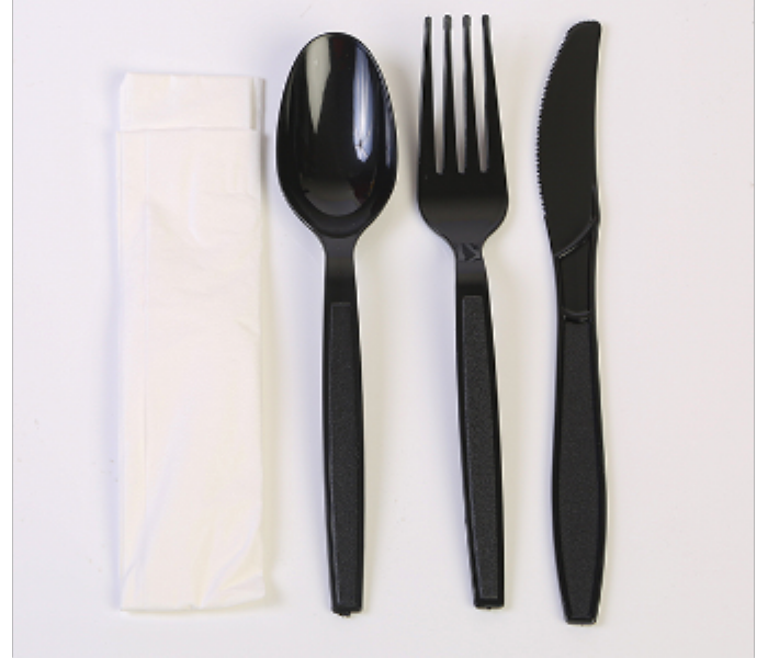 Q PAC PLASTIC CUTLERY PACK BLACK 1 x 25 PCS - Zoom Image 1