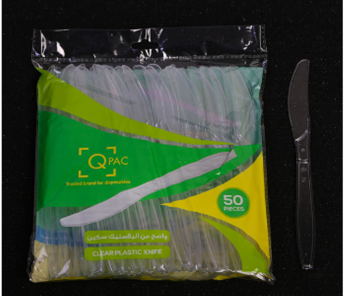 Q PAC PLASTIC KNIFE CLEAR 50 PCS ONE PACK - Zoom Image 1