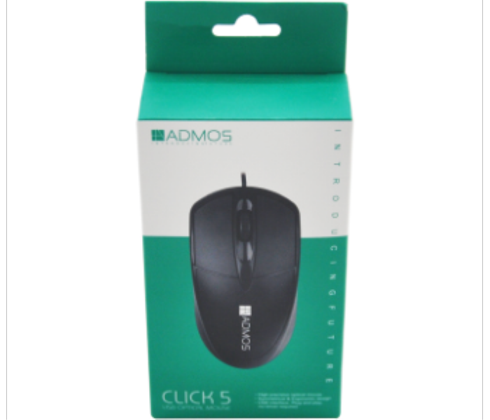 Click 5 USB Optical Mouse With Wire Admos Black - Zoom Image