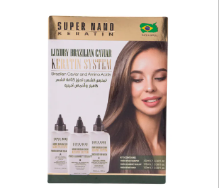 Super Nano Keratin Luxury Caviar Brazilian Kera Kit 3x100 Ml - Zoom Image