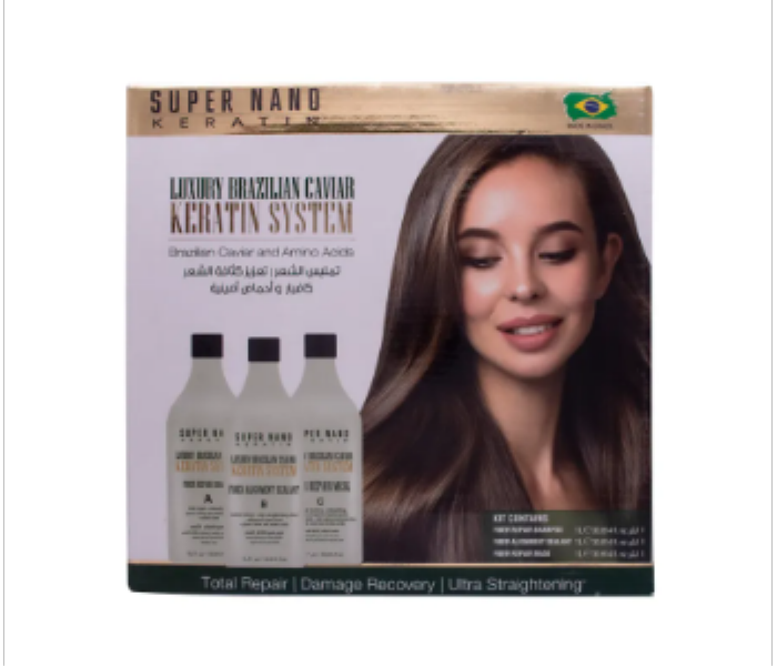 Super Nano Keratin Luxury Caviar Brazilian Kera Kit 3x1 Ltr - Zoom Image