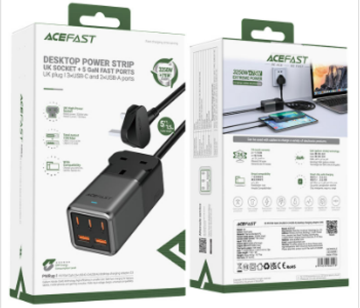 Acefast Fast Charge Power Strip Z3 PD75W GaN  3 USB C And 2 USB A - Zoom Image 7