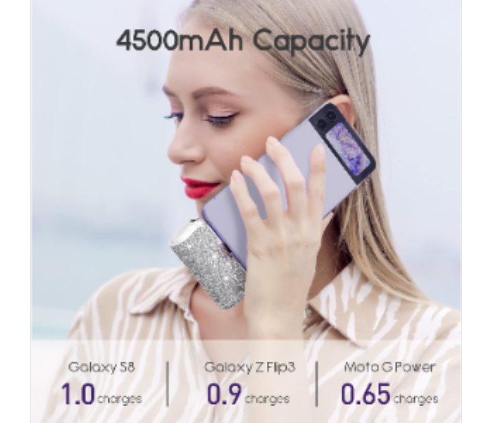 LINKPOD 4S iWALK Ultra Compact Cute Shiny Battery Pack Silver - Zoom Image 4