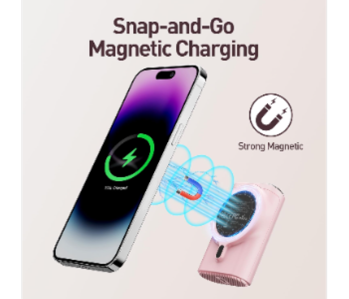 Link Me 10000 Mag Pink iWALK Magnetic Wireless Portable Charger - Zoom Image 5