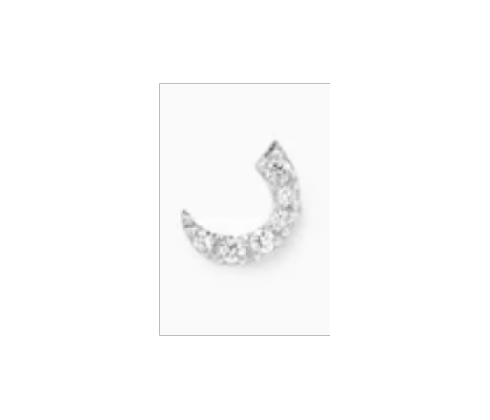 Sterling Silver Arabic Letter Earring R for women - Zoom Image