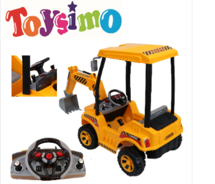 Rigo Kids Ride On Excavator Digger Tractor Car Electric Yellow - Zoom Image 1