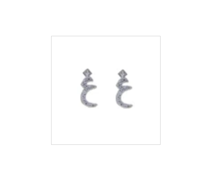 Sterling Silver Arabic Letter Earring Ghain for Women - Zoom Image