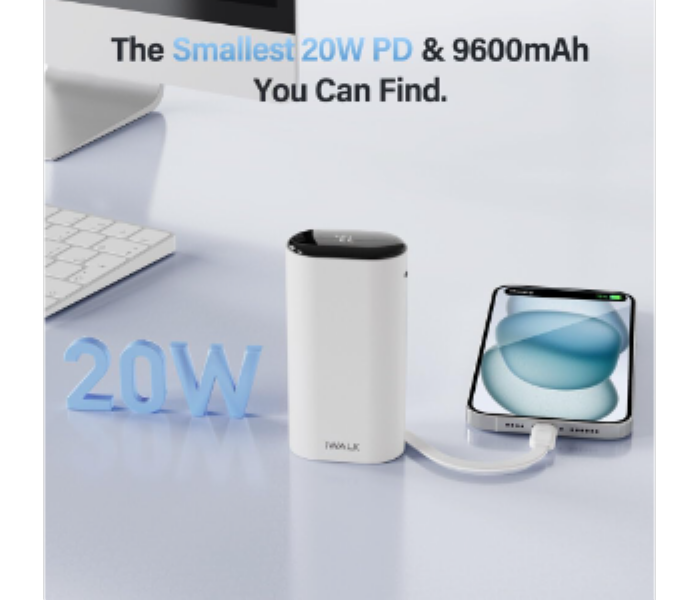 LinkPod Y2 White iWALK Ultra Compact Power Bank - Zoom Image 3