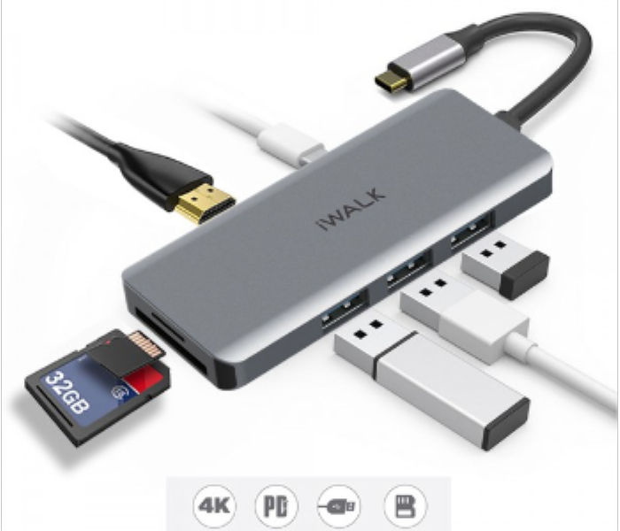 7 IN 1 HUB iWALK 3USB.HDMI.SDC.MSDC.Type C - Zoom Image 5