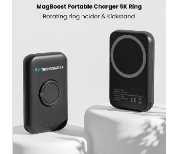 TECHSMARTER MAGBOOST 5K RING KICKSTAND Wireless Portable Charger - Zoom Image 2