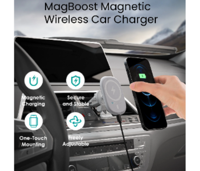 TECHSMARTER MAGBOOST WIRELESS CAR CHARGER.MOUNT - Zoom Image 5